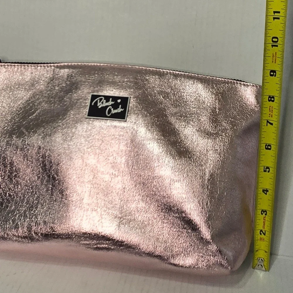 Blush Crush NEW Vegan Leather Metallic Pink Cosmetic Bag Makeup Pouch NWT